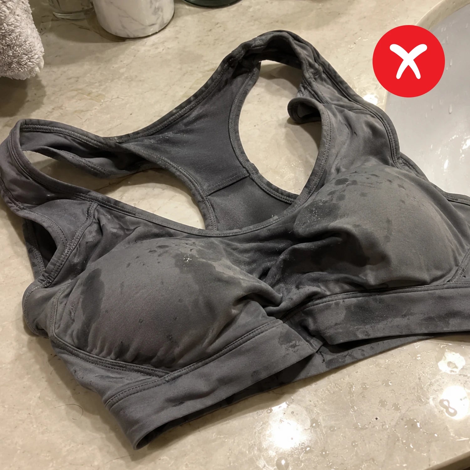 Tight compression sports bra