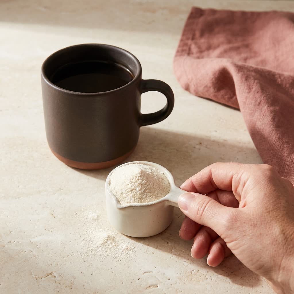 Scoop stirred into coffee